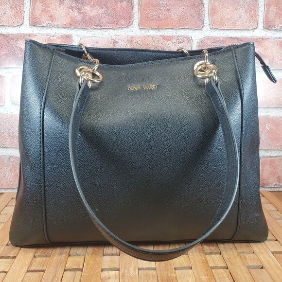 Nine West West Basil Jet Set Shopper Black Shoulder Bag - Picture 1 of 4